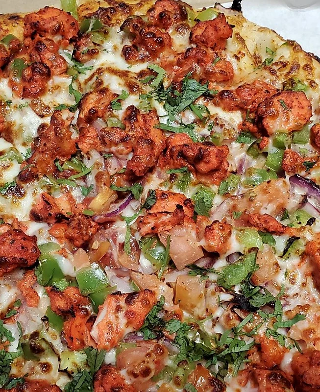 Tandoori Chicken Pizza at Great Canadian Pizza & Butter Chicken Hut Macleod Trail Calgary
